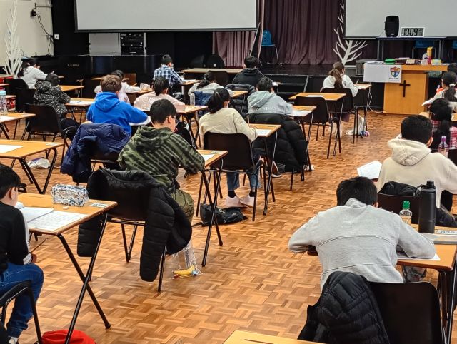 Confident students taking their exam